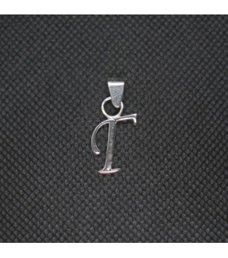 PE001427 Sterling Silver Pendant Charm Letter Г Cyrillic Solid Genuine Hallmarked 925